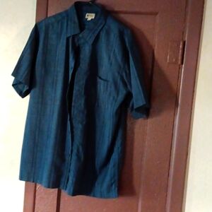 Haggar Men's Teal Short Sleeve Shirt